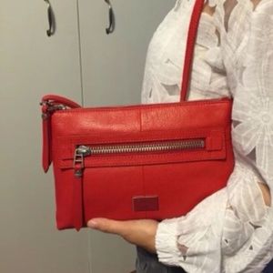 NWT Fossil DAWSON Crossbody Real Red $128
